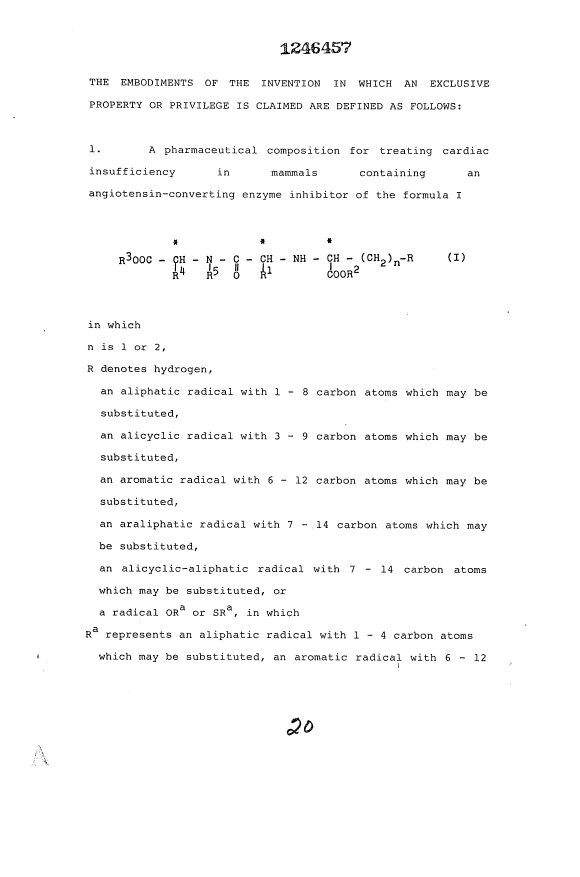 Canadian Patent Document 1246457. Claims 19931004. Image 1 of 7