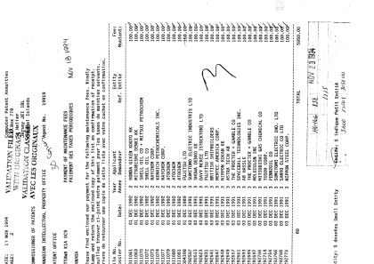 Document de brevet canadien 1292693. Taxes 19931218. Image 1 de 1