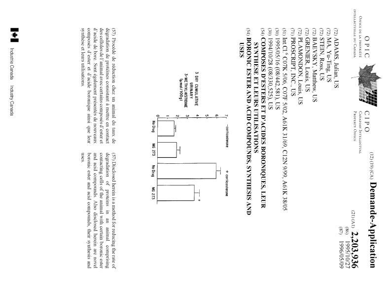 Canadian Patent Document 2203936. Cover Page 19970902. Image 1 of 1