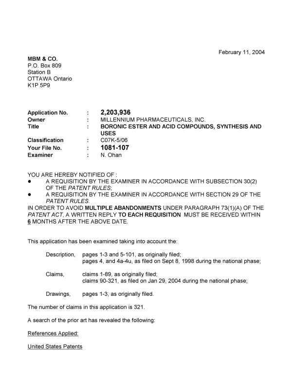 Document de brevet canadien 2203936. Poursuite-Amendment 20040211. Image 1 de 4