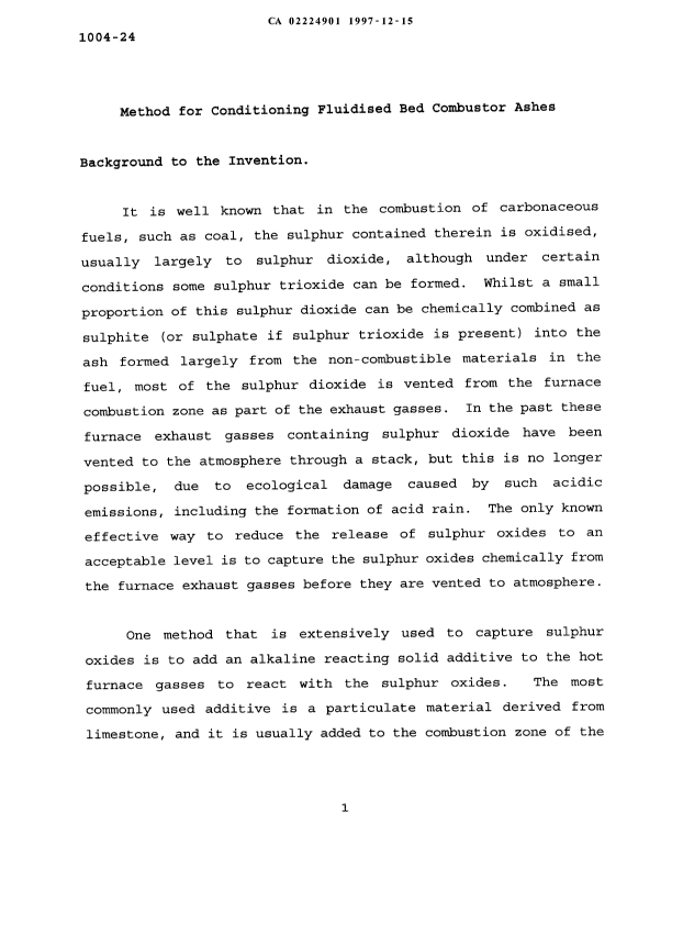 Canadian Patent Document 2224901. Description 19961215. Image 1 of 13