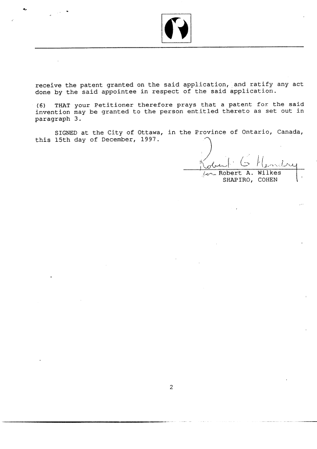 Canadian Patent Document 2224901. Correspondence 19991216. Image 4 of 4