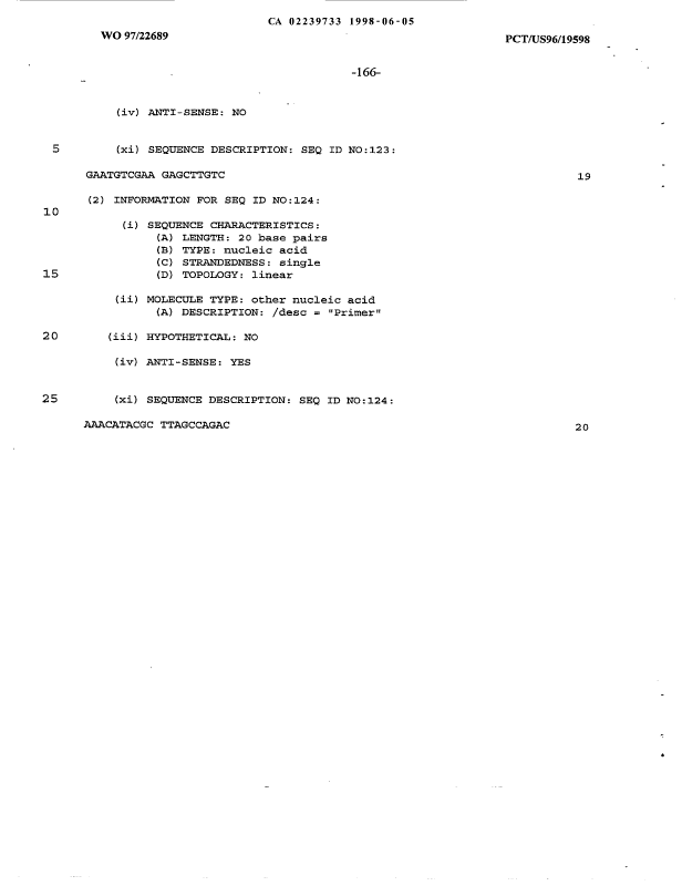Document de brevet canadien 2239733. Description 19991216. Image 166 de 166