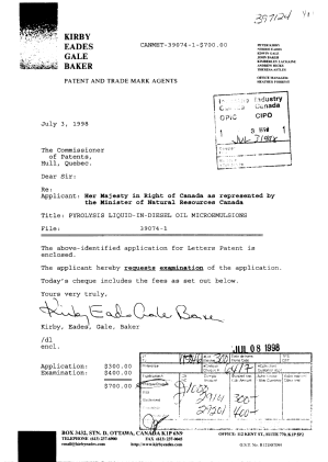 Document de brevet canadien 2242834. Cession 19971203. Image 1 de 4