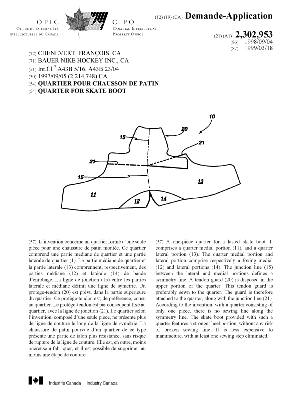 Canadian Patent Document 2302953. Cover Page 19991217. Image 1 of 1