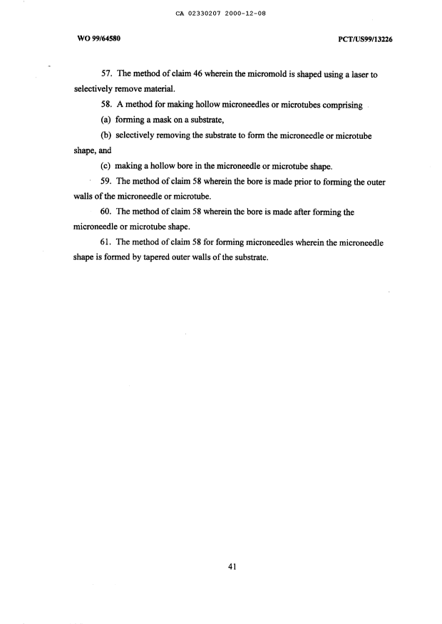 Document de brevet canadien 2330207. Revendications 19991208. Image 6 de 6