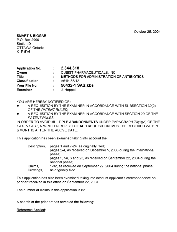 Canadian Patent Document 2344318. Prosecution-Amendment 20031225. Image 1 of 3