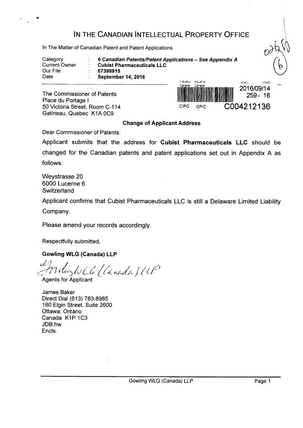 Canadian Patent Document 2344318. Assignment 20151214. Image 1 of 2