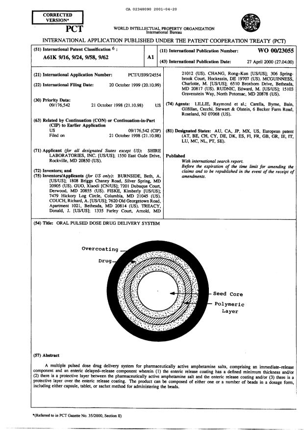 Document de brevet canadien 2348090. Abrégé 20001220. Image 1 de 1