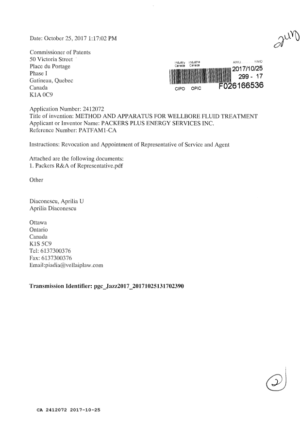 Canadian Patent Document 2412072. Correspondence 20161225. Image 1 of 2