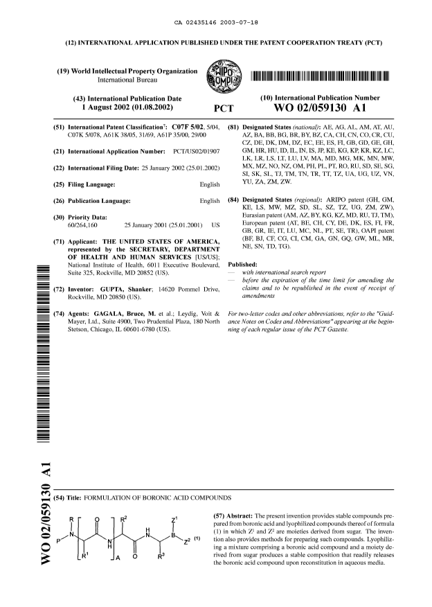 Document de brevet canadien 2435146. Abrégé 20030718. Image 1 de 1