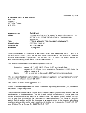 Canadian Patent Document 2435146. Prosecution-Amendment 20081230. Image 1 of 3