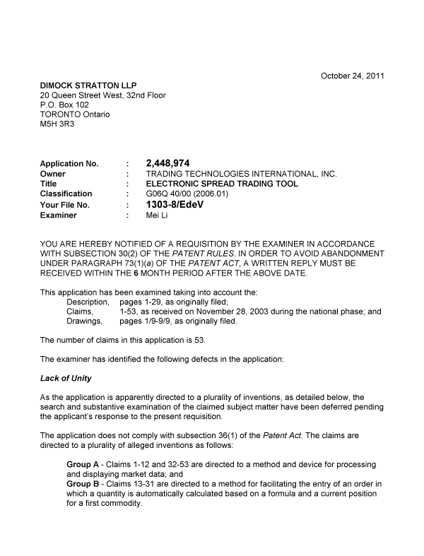 Canadian Patent Document 2448974. Prosecution-Amendment 20111024. Image 1 of 3
