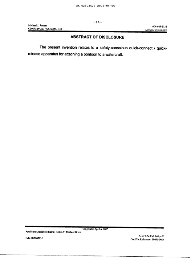 Document de brevet canadien 2503628. Abrégé 20050406. Image 1 de 1