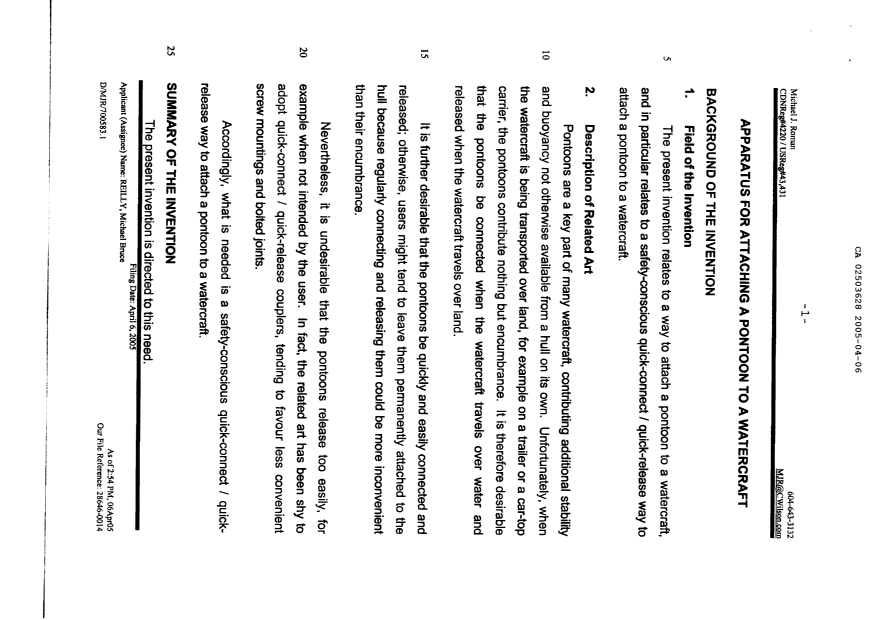 Canadian Patent Document 2503628. Description 20050406. Image 1 of 10