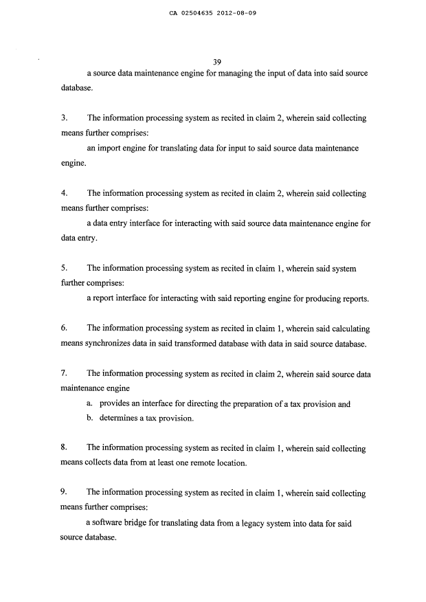 Document de brevet canadien 2504635. Revendications 20111224. Image 2 de 21