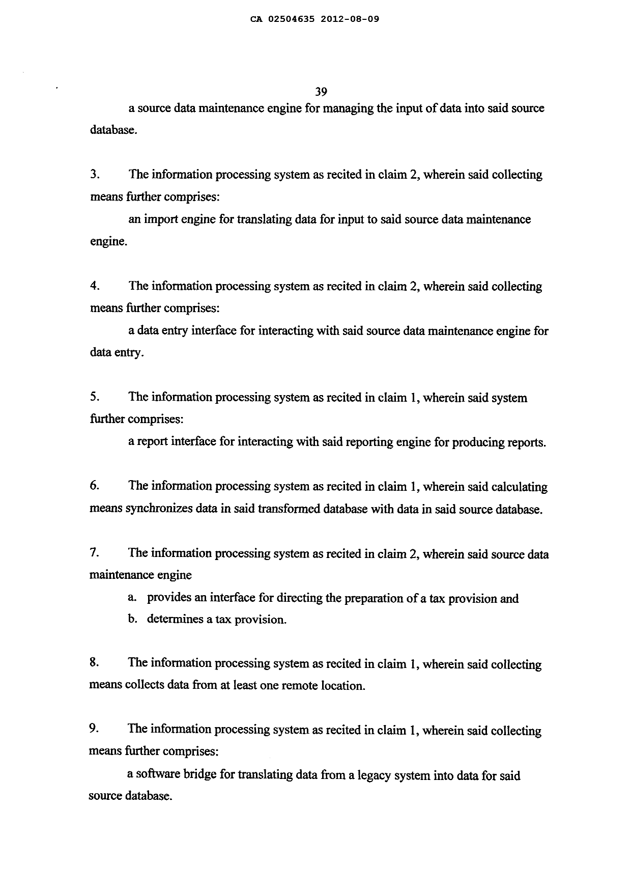 Document de brevet canadien 2504635. Revendications 20111224. Image 2 de 21