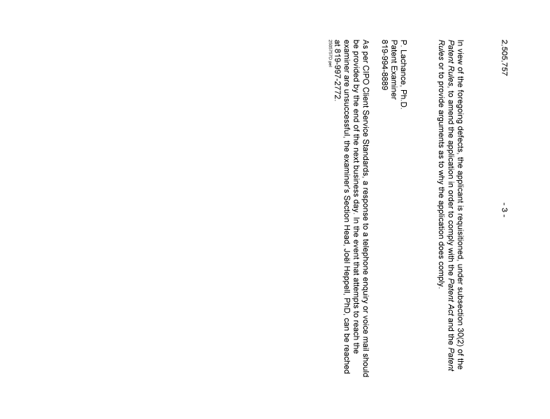 Document de brevet canadien 2505757. Poursuite-Amendment 20121217. Image 3 de 3