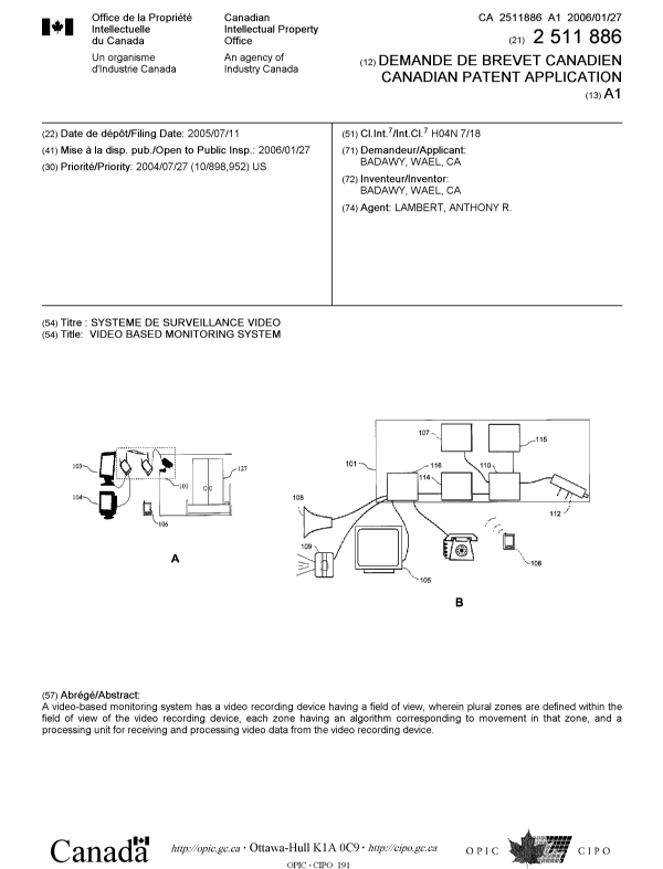 Canadian Patent Document 2511886. Cover Page 20051215. Image 1 of 1