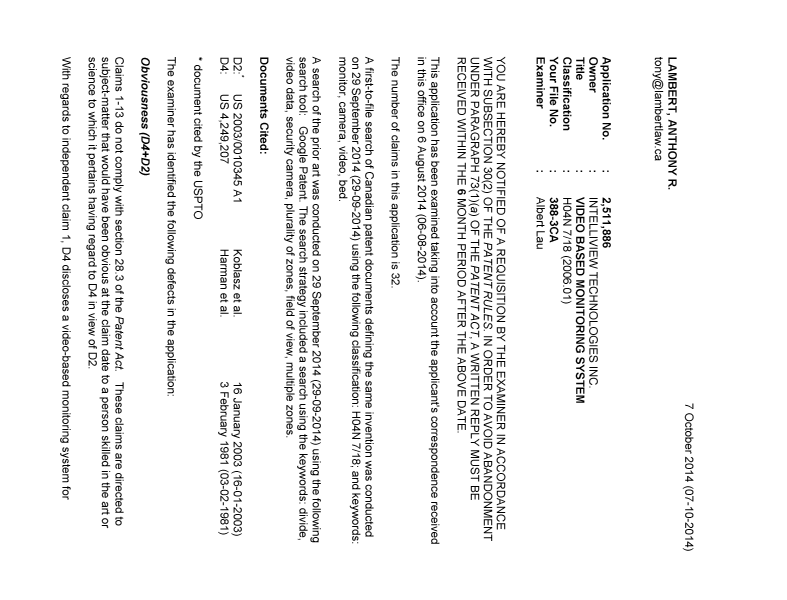 Canadian Patent Document 2511886. Prosecution-Amendment 20141007. Image 1 of 7