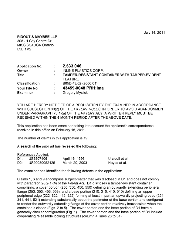 Document de brevet canadien 2533046. Poursuite-Amendment 20101214. Image 1 de 2
