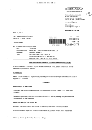 Canadian Patent Document 2535109. Prosecution-Amendment 20151215. Image 1 of 8