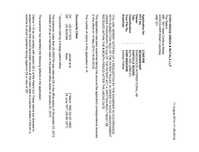 Document de brevet canadien 2545008. Poursuite-Amendment 20131211. Image 1 de 3