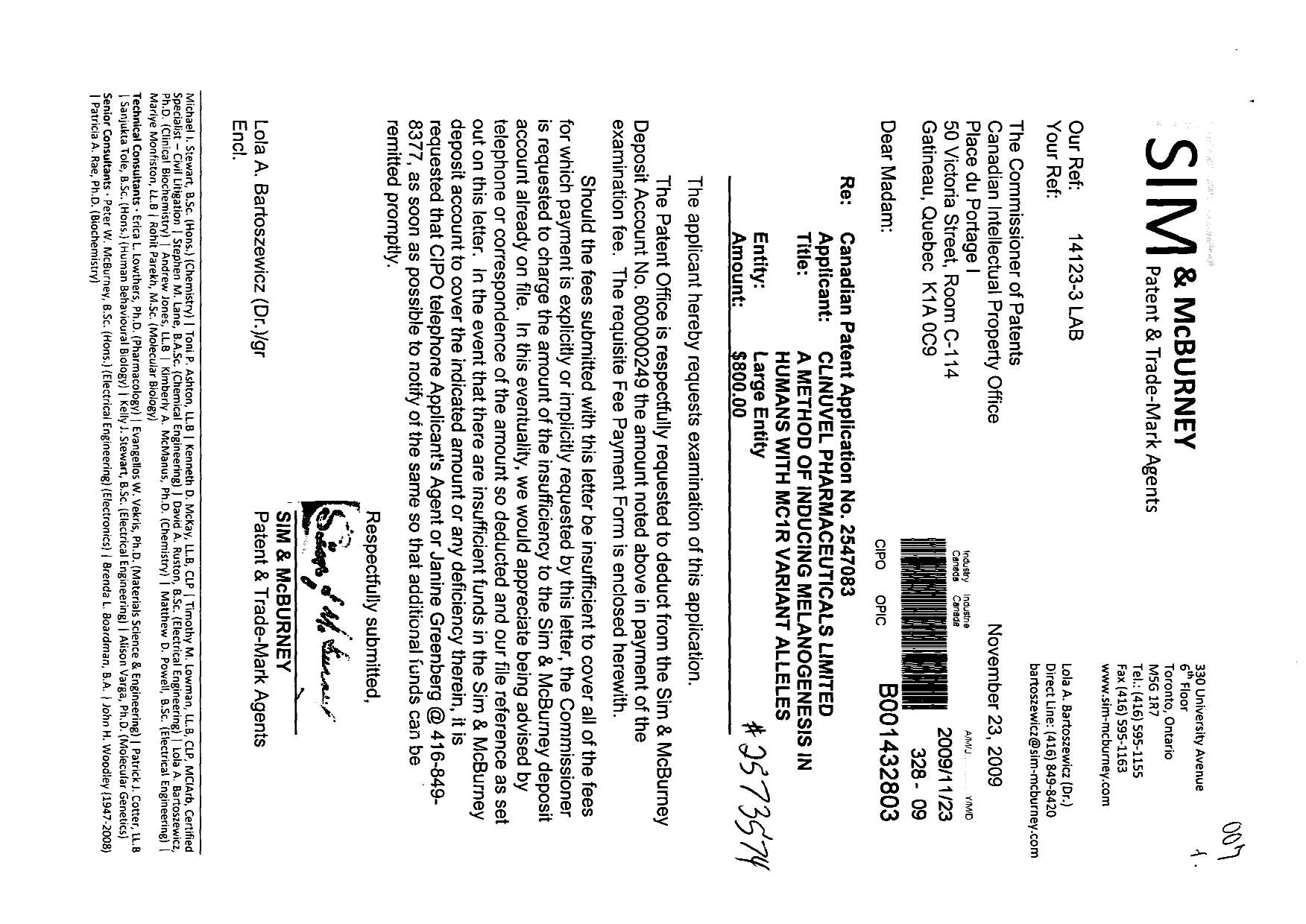 Document de brevet canadien 2547083. Poursuite-Amendment 20081223. Image 1 de 1
