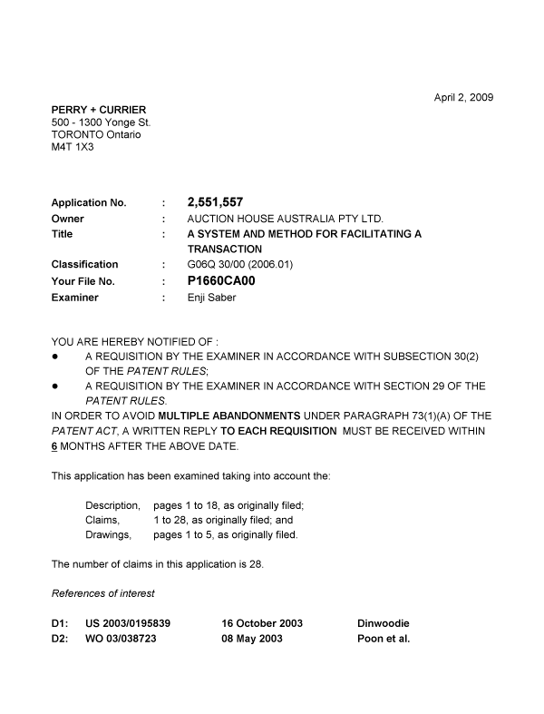 Document de brevet canadien 2551557. Poursuite-Amendment 20081202. Image 1 de 4