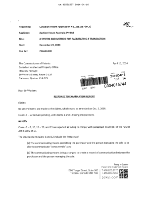 Document de brevet canadien 2551557. Poursuite-Amendment 20140416. Image 1 de 5