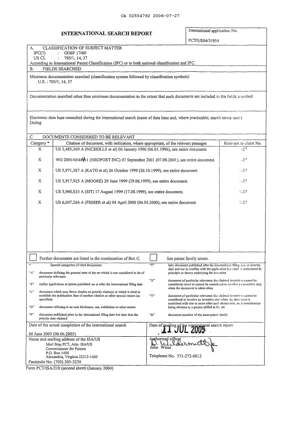 Document de brevet canadien 2554792. PCT 20060727. Image 1 de 1