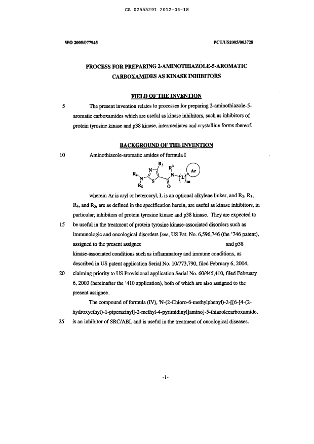 Canadian Patent Document 2555291. Description 20111218. Image 1 of 66