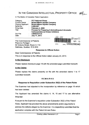 Canadian Patent Document 2555291. Prosecution-Amendment 20121211. Image 1 of 7