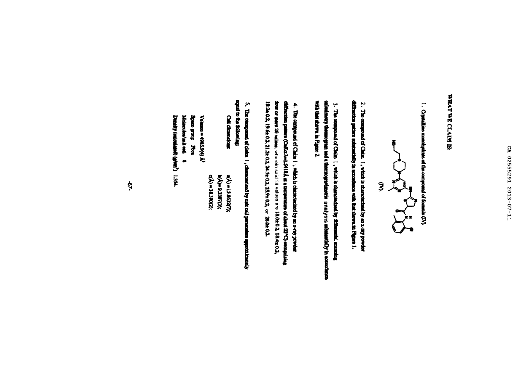 Document de brevet canadien 2555291. Revendications 20121211. Image 1 de 4
