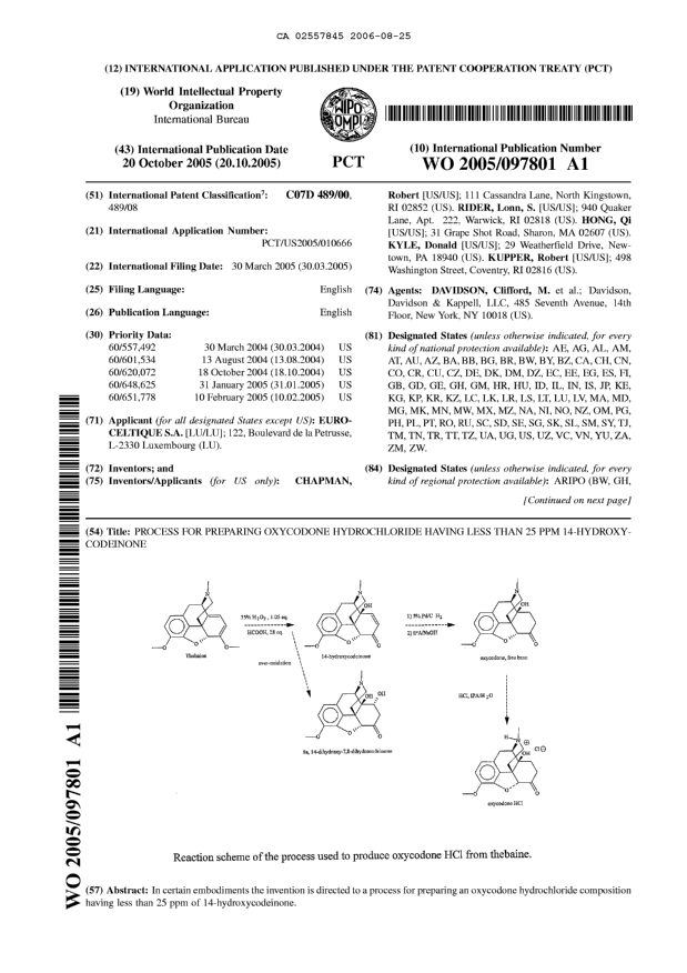 Canadian Patent Document 2557845. Abstract 20060825. Image 1 of 2