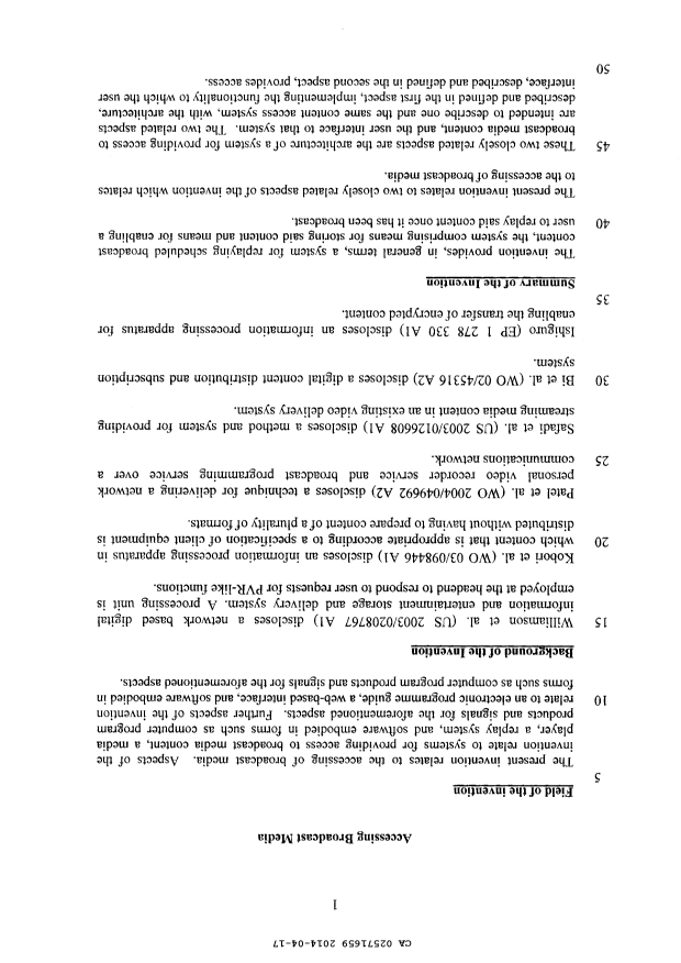 Document de brevet canadien 2571659. Description 20131217. Image 1 de 108