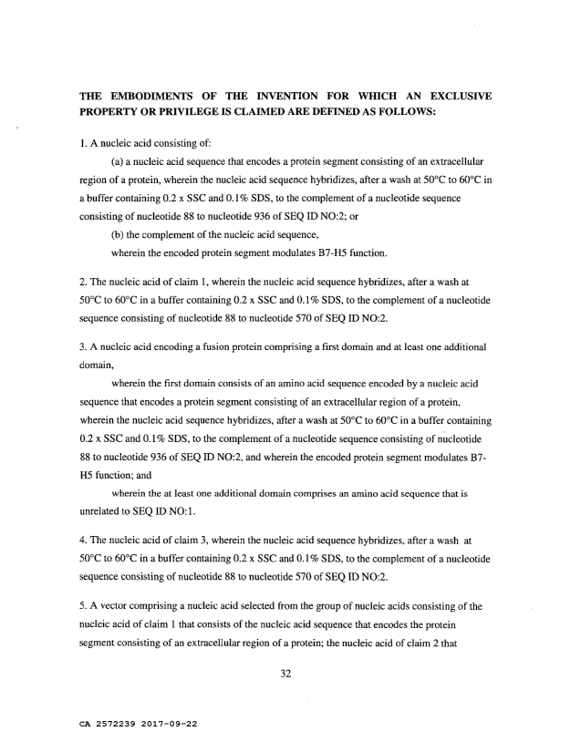 Document de brevet canadien 2572239. Revendications 20161222. Image 1 de 11