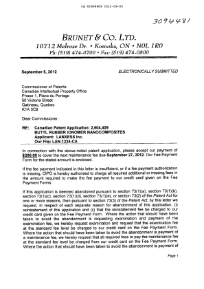 Canadian Patent Document 2604409. Fees 20111205. Image 2 of 3