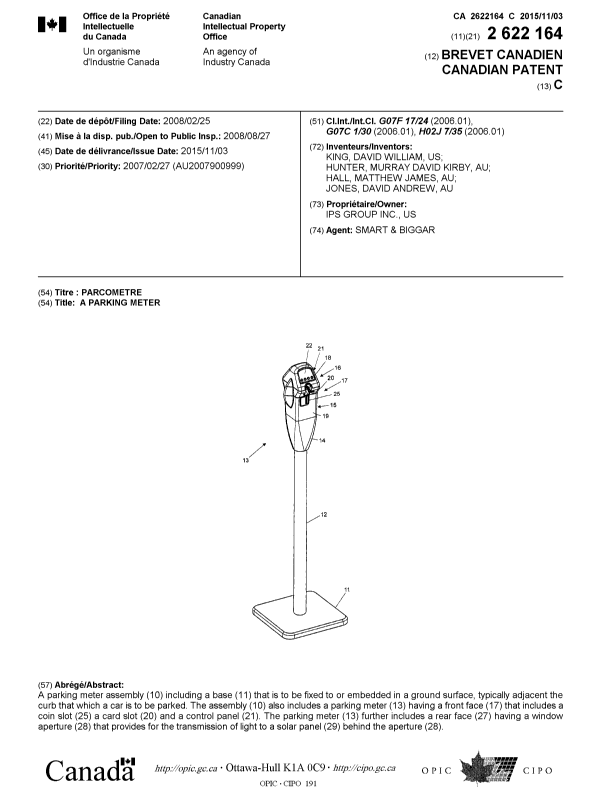 Document de brevet canadien 2622164. Page couverture 20151015. Image 1 de 1