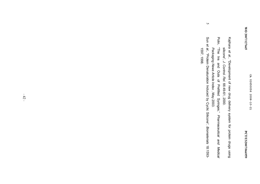 Document de brevet canadien 2650056. Description 20071221. Image 42 de 42