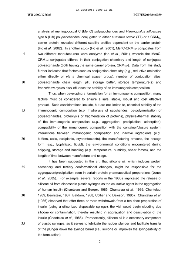 Document de brevet canadien 2650056. Description 20081021. Image 2 de 42