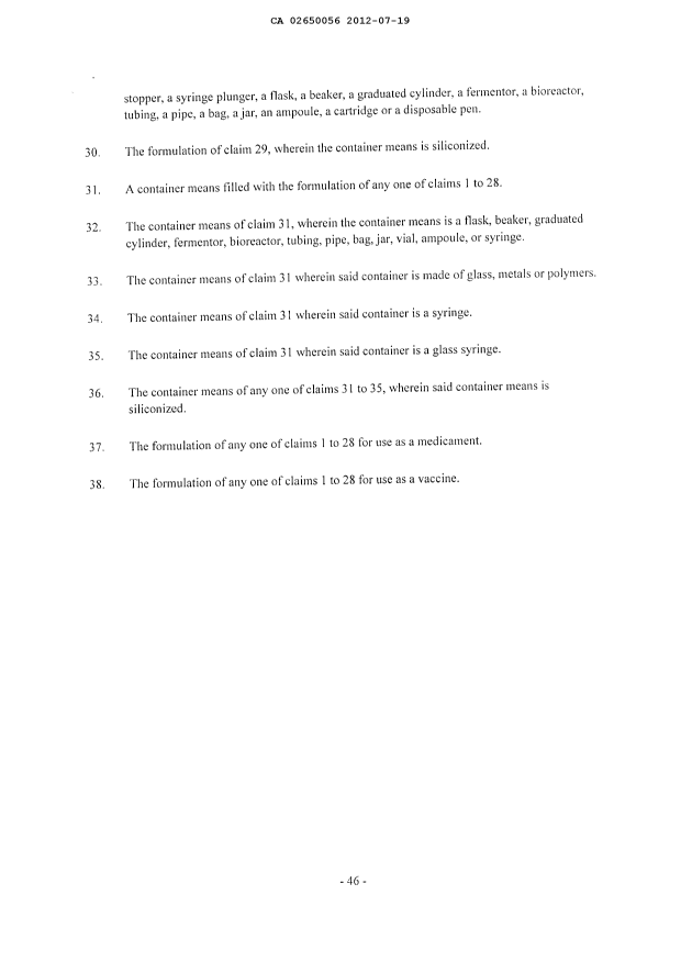 Document de brevet canadien 2650056. Revendications 20111219. Image 4 de 4