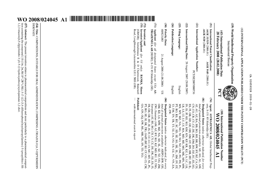 Document de brevet canadien 2659328. Abrégé 20081228. Image 1 de 1