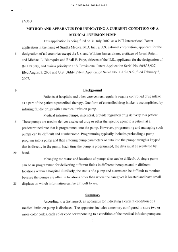 Canadian Patent Document 2659494. Description 20141112. Image 1 of 56