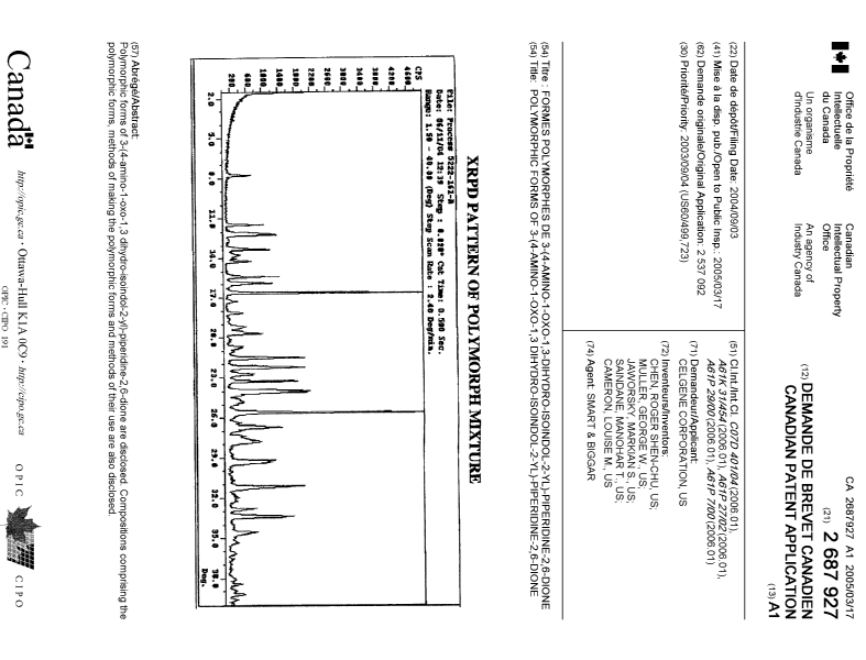Document de brevet canadien 2687927. Page couverture 20091202. Image 1 de 1