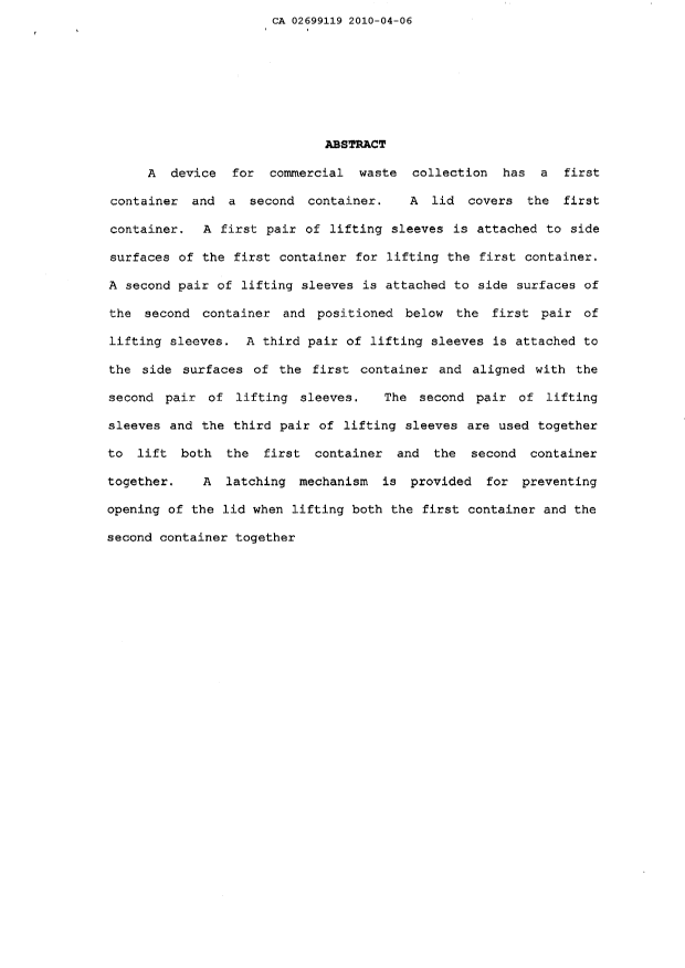 Document de brevet canadien 2699119. Abrégé 20091206. Image 1 de 1