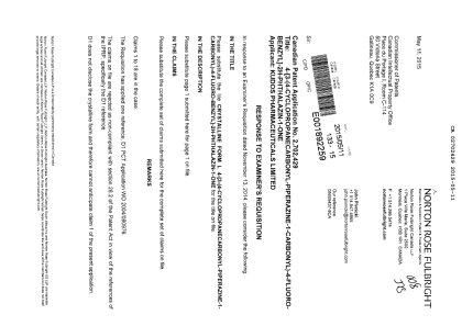 Document de brevet canadien 2702429. Poursuite-Amendment 20141211. Image 1 de 7