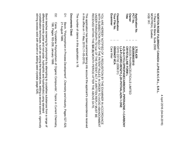 Document de brevet canadien 2702429. Poursuite-Amendment 20151204. Image 1 de 5