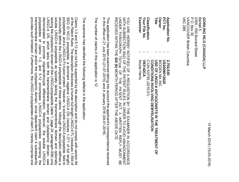 Document de brevet canadien 2702630. Poursuite-Amendment 20151215. Image 1 de 3