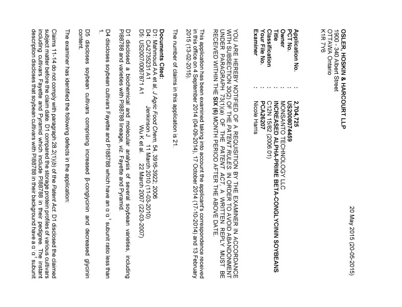 Document de brevet canadien 2704725. Poursuite-Amendment 20141220. Image 1 de 3